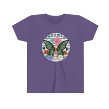 Load image into Gallery viewer, Dreamer Butterfly and Flowers Youth Girls Retro T-shirt
