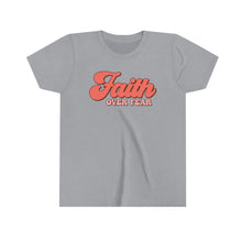 Load image into Gallery viewer, Faith Over Fear Youth Girls Retro T-shirt
