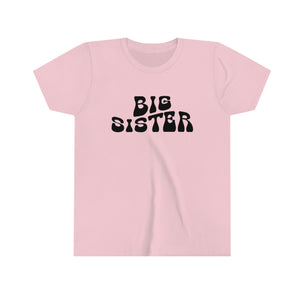 Big Sister Black Graphic Youth Girls Retro T-shirt