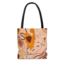 Load image into Gallery viewer, Abstract Peach and Brown High Quality Tote Bag
