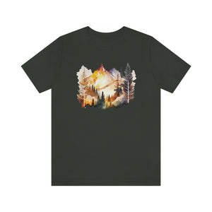 Watercolor Mountains Men's Short Sleeve Graphic Tee