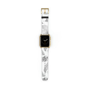 Feathered Leaf Faux-Leather Apple Watch Band