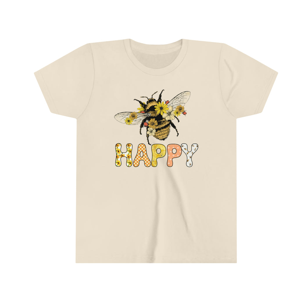 Bee Happy Youth Girls T-shirt