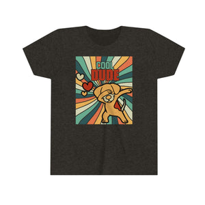 Cool Dude Dog Retro Youth Boys T-shirt