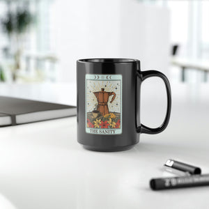 The Sanity Tarot Black Mug, 15oz