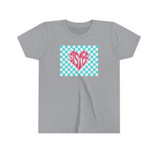 Load image into Gallery viewer, Sister Checker Heart Girls Youth Retro T-shirt
