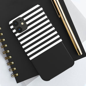 Black and White Stripes Tough Phone Case, Case-Mate