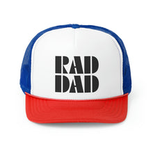 Load image into Gallery viewer, Rad Dad Black Graphic Trucker Cap
