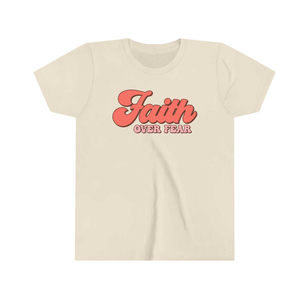 Faith Over Fear Youth Girls Retro T-shirt