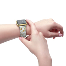 Load image into Gallery viewer, Soft Flowers Faux-Leather Apple Watch Band
