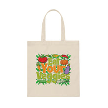 Load image into Gallery viewer, Eat Veggies Canvas Tote Bag
