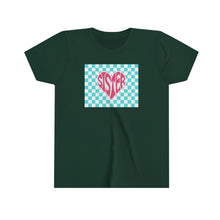 Load image into Gallery viewer, Sister Checker Heart Girls Youth Retro T-shirt
