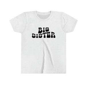 Big Sister Black Graphic Youth Girls Retro T-shirt