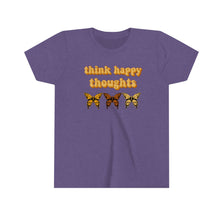 Load image into Gallery viewer, Think Happy Thoughts Butterflies Girls Youth Retro T-shirt
