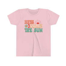 Load image into Gallery viewer, Here Comes The Sun Girls Youth Retro T-shirt
