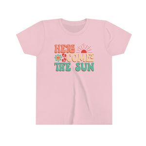 Here Comes The Sun Girls Youth Retro T-shirt