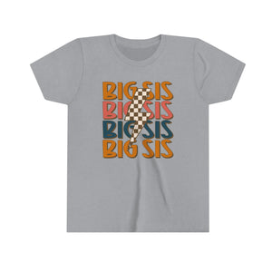 Big Sis Lightning Youth Girls Retro T-shirt