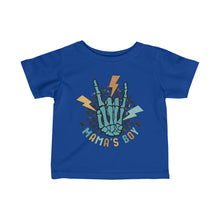 Load image into Gallery viewer, Mamas Boy Skeleton Hand Infant Fine Jersey Tee
