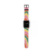 Load image into Gallery viewer, Retro Groove Faux-Leather Apple Watch Band
