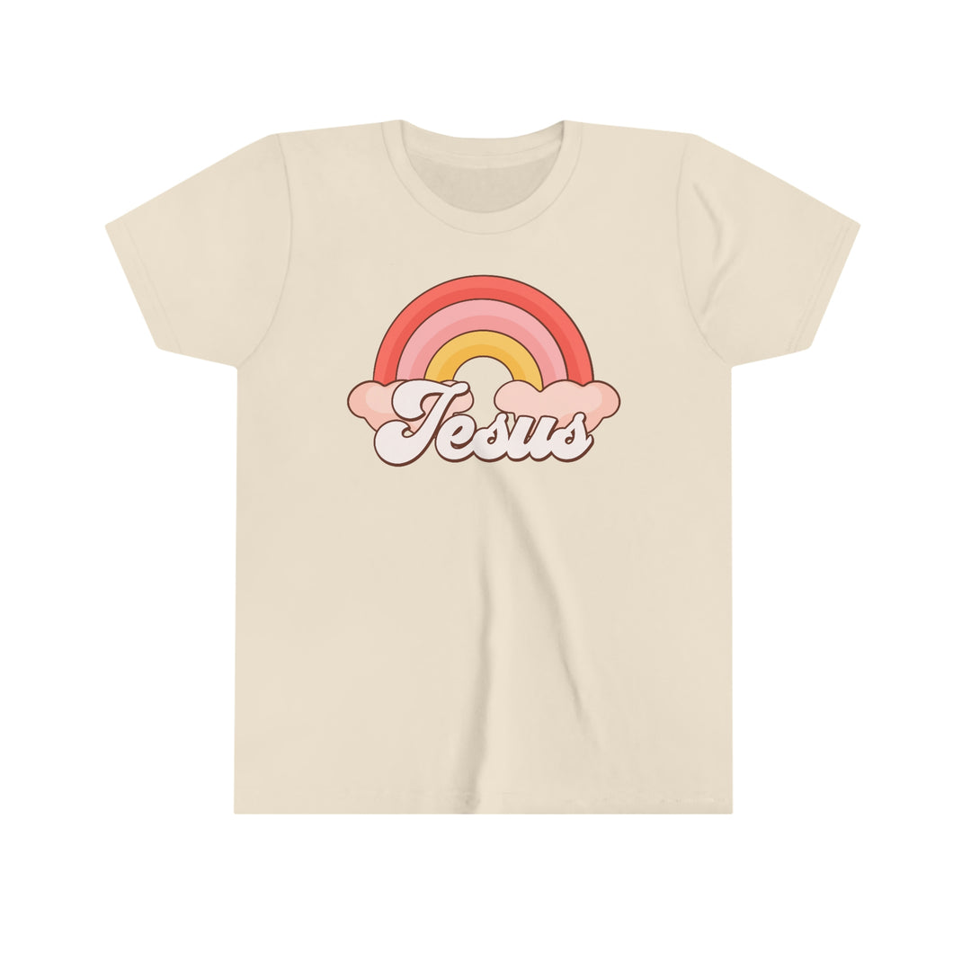 Jesus Rainbow Girls Retro T-shirt