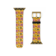 Load image into Gallery viewer, Retro 70&#39;s Mushrooms and Flowers Faux-Leather Apple Watch Band
