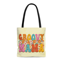 Load image into Gallery viewer, Groovy Mama Yellow High Quality Tote Bag
