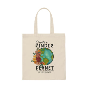 Kinder Planet Earth Canvas Tote Bag