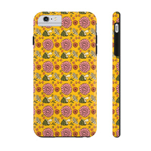 Retro 70's Mushrooms and Flowers Tough Phone Case, Case-Mate