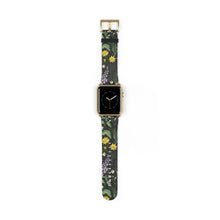 Load image into Gallery viewer, Vintage Flowers Faux-Leather Apple Watch Band
