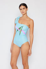 Load image into Gallery viewer, Marina West Swim Vacay Mode One Shoulder Swimsuit in Pastel Blue
