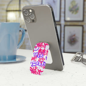 Graffiti Pink Phone Click-On Grip