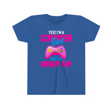 Load image into Gallery viewer, Yes I&#39;m A Gamer Girl Youth Girls Retro T-shirt
