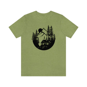 Cabin in The Woods Sketch Men's Short Sleeve Graphic Tee