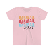 Load image into Gallery viewer, Baseball Sister Graphic Youth Girls Retro T-shirt
