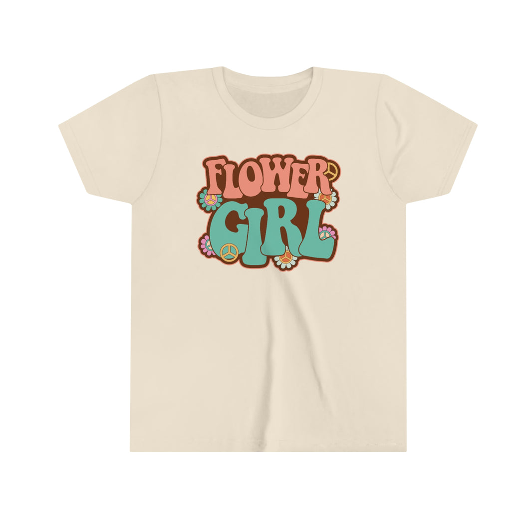 Flower Girl Peace Daisies Youth Girls Retro T-shirt