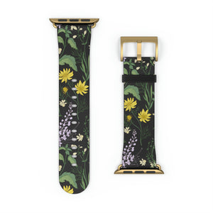 Vintage Flowers Faux-Leather Apple Watch Band