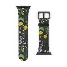 Load image into Gallery viewer, Vintage Flowers Faux-Leather Apple Watch Band
