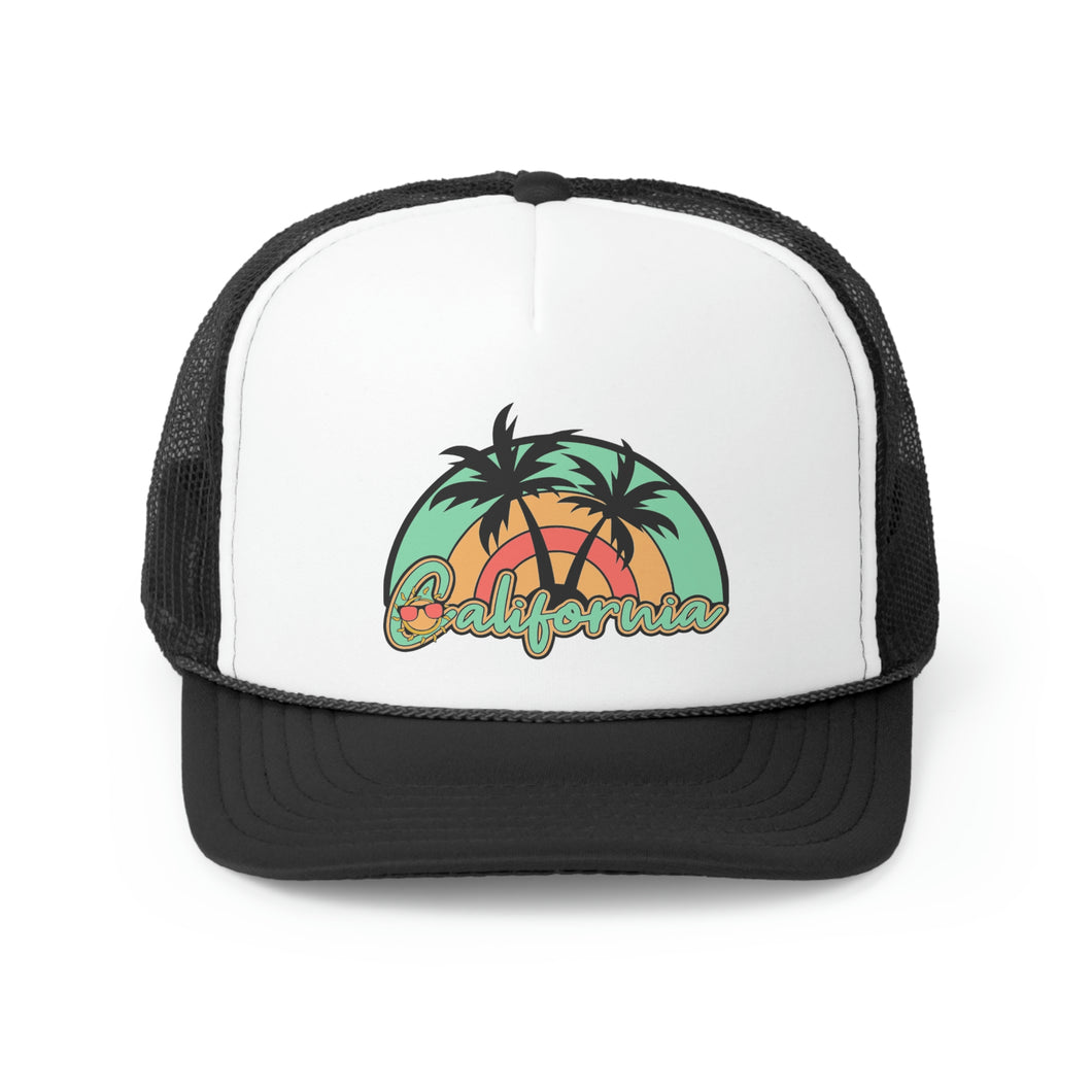 California Beach Rainbow Trucker Cap