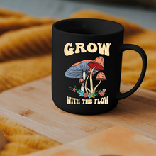 Load image into Gallery viewer, Grow with The Flow Black Mug, 15oz
