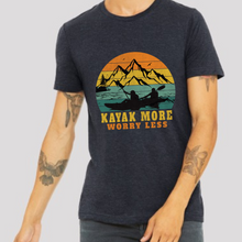 Load image into Gallery viewer, Kayak More Worry Less Men&#39;s Short Sleeve Graphic Tee
