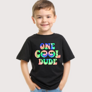 One Cool Dude Tie-Dye Youth Boys T-shirt